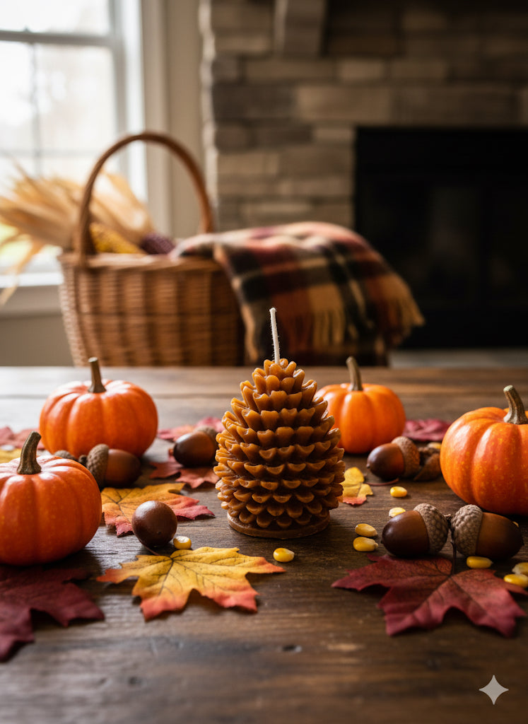 Handmade Pine Cone candle 2