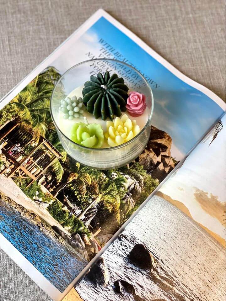 Garden Escape handmade terrarium candle