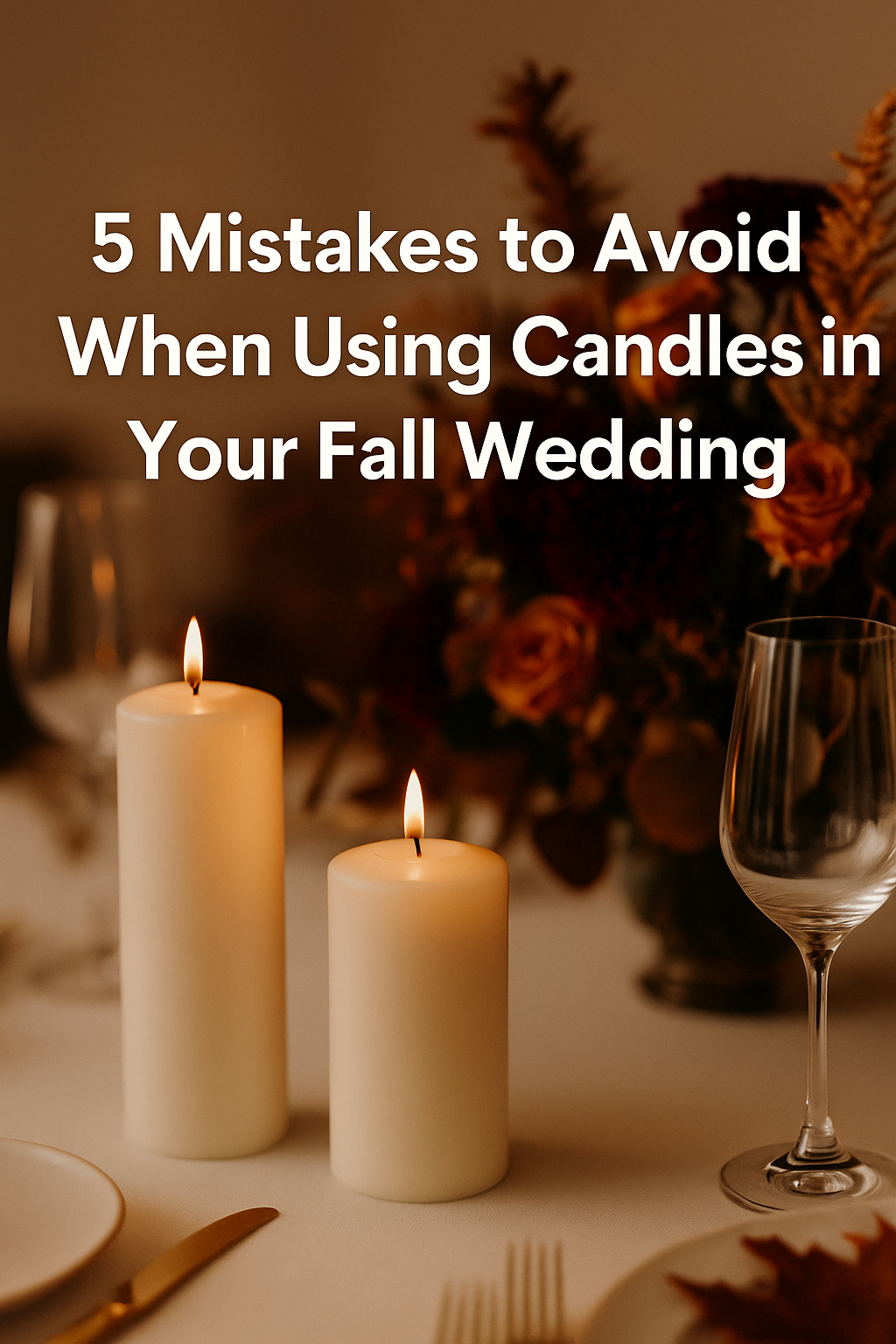 Elegant candle setup for fall wedding, highlighting tips on using candles effectively.