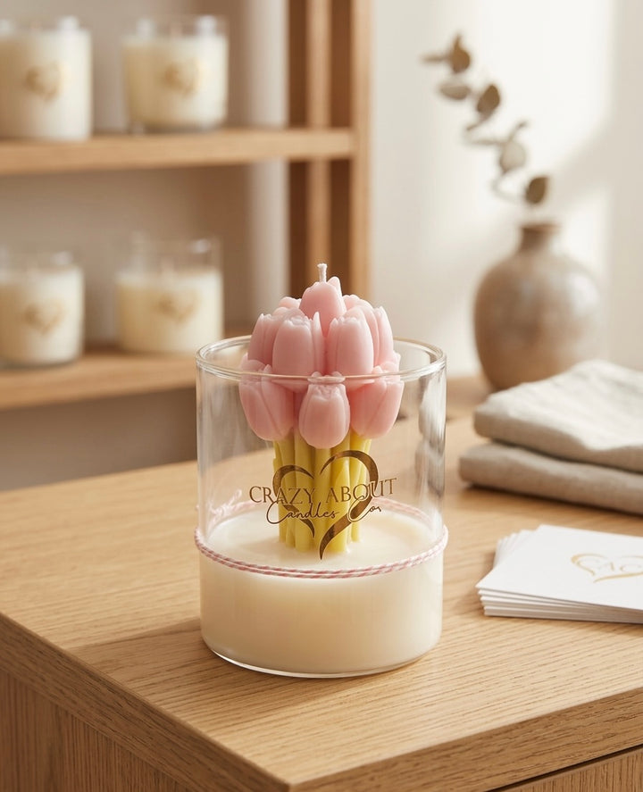 Pink Tulip Floral Sensation Candle