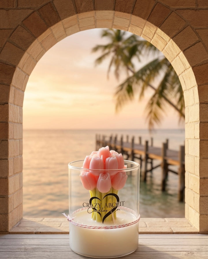 Pink Tulip Floral Sensation Candle
