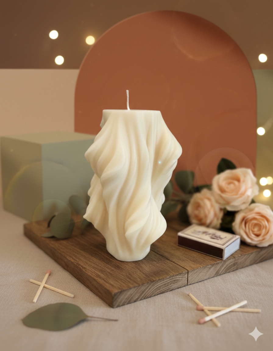 Modern Twist Candle | Contemporary Art Home Accent