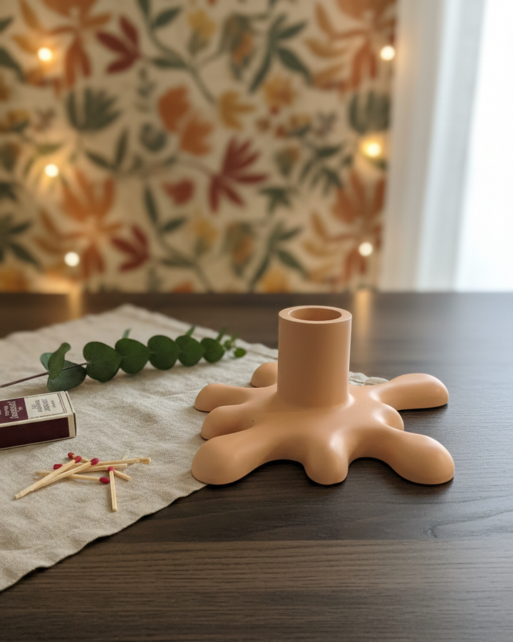 Blob Jesmonite Candle Holder | Minimalist Home Decor