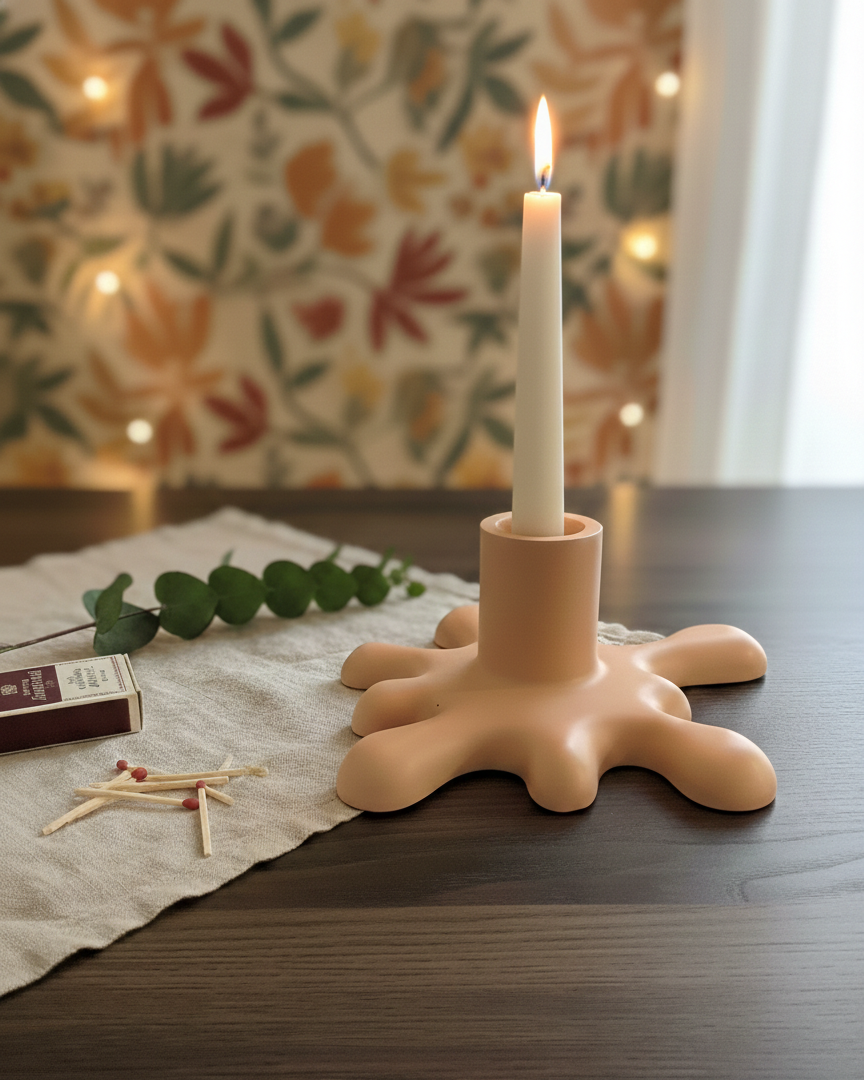 Blob Jesmonite Candle Holder | Minimalist Home Decor