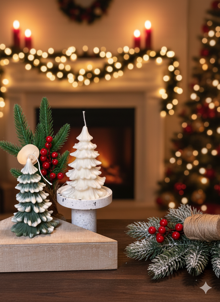 Christmas Tree Candles - Cedar Trees Holiday Decor