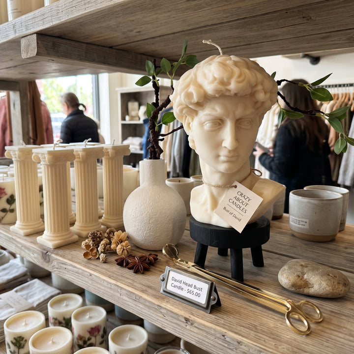 David Head Sculptural Candle | 11" Bust