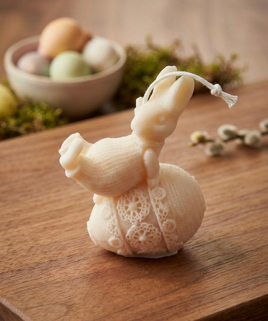 Easter Bunny Egg Candle - Handcrafted Soy Wax