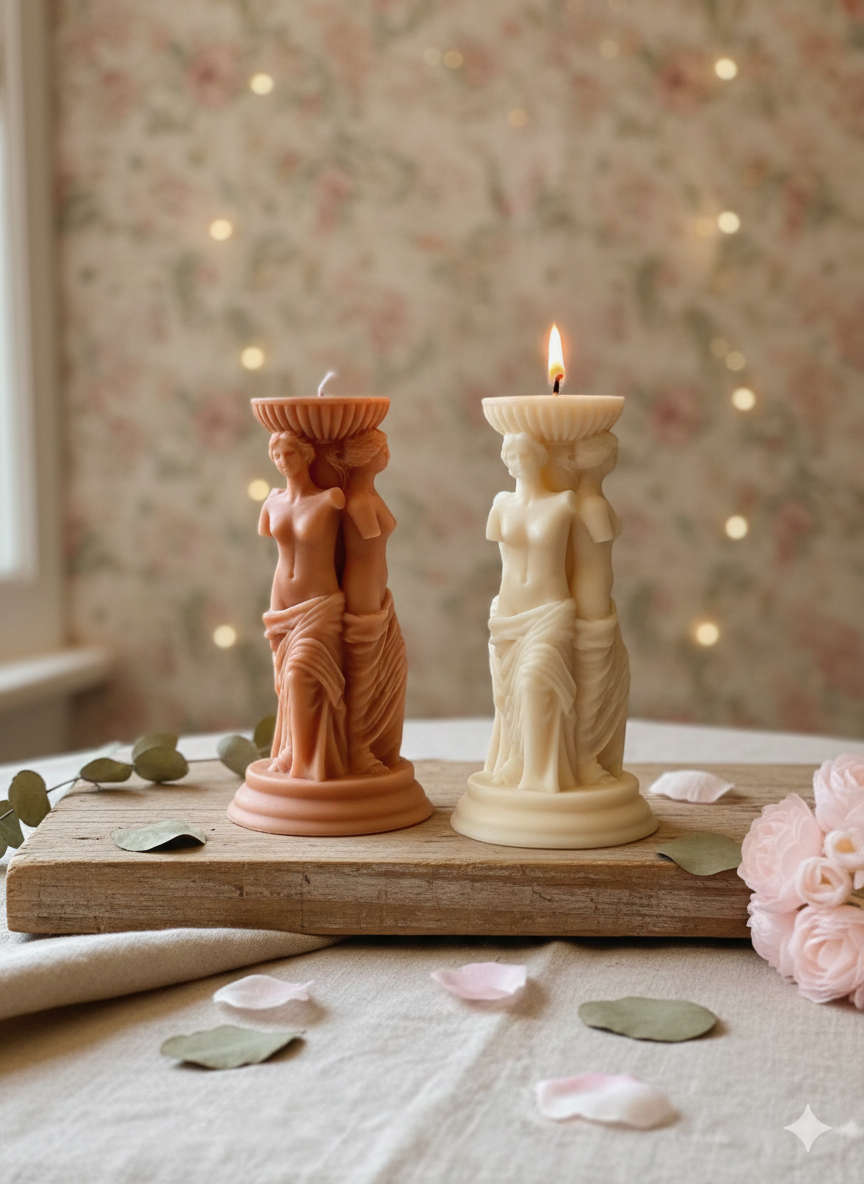 Goddess Sculpture Candle | Soy Wax Art Trio