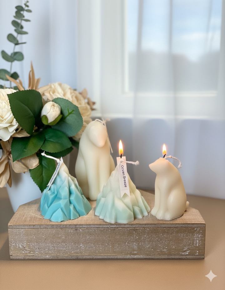 Handmade Iceberg Candle — Sculpted Elegance in Light ❄️