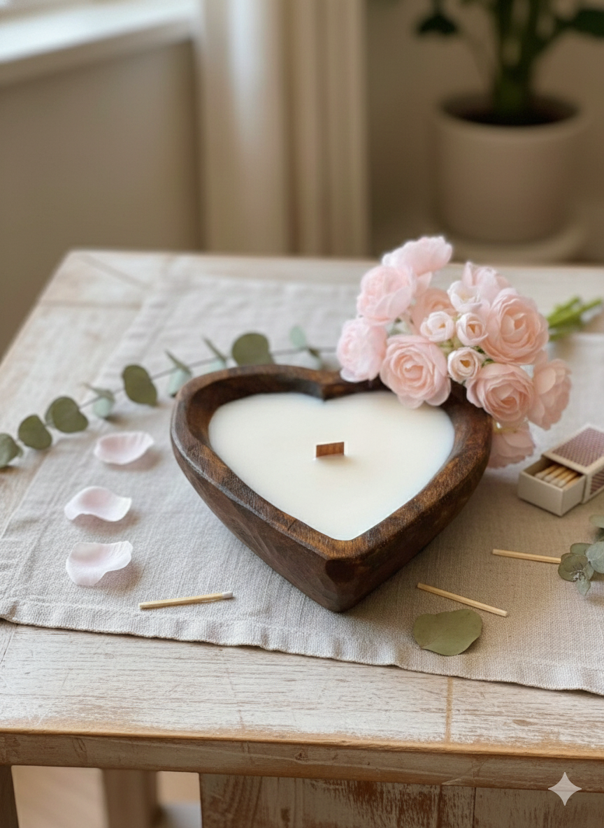 Endless Love Wooden Candle for Romantic Ambiance