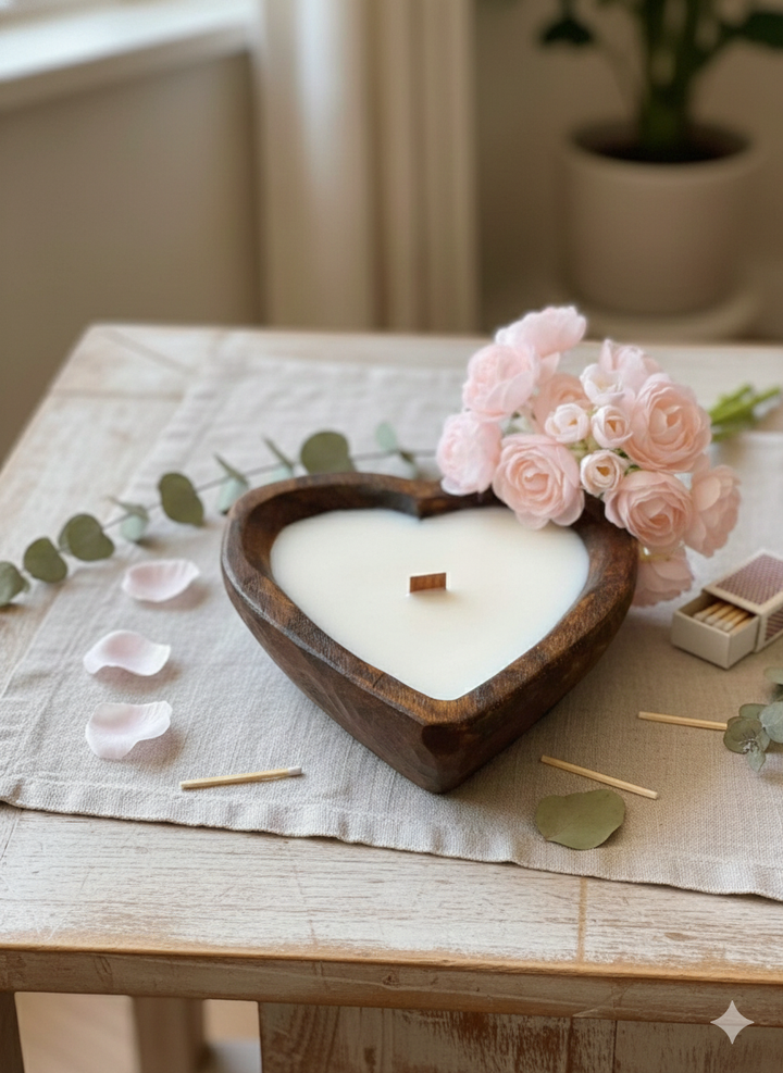 Endless Love Wooden Candle for Romantic Ambiance