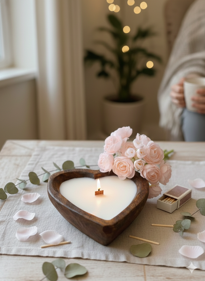 Endless Love Wooden Candle for Romantic Ambiance