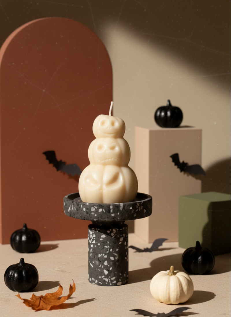 Pumpkin Candle in Ivory – Artisan Soy Wax Fall Décor, 0.4 lbs, Available in Pumpkin Apple, Pumpkin Latte & Creamy Vanilla Scents