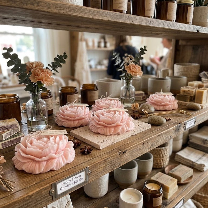 Large Peony Soy Wax Candle