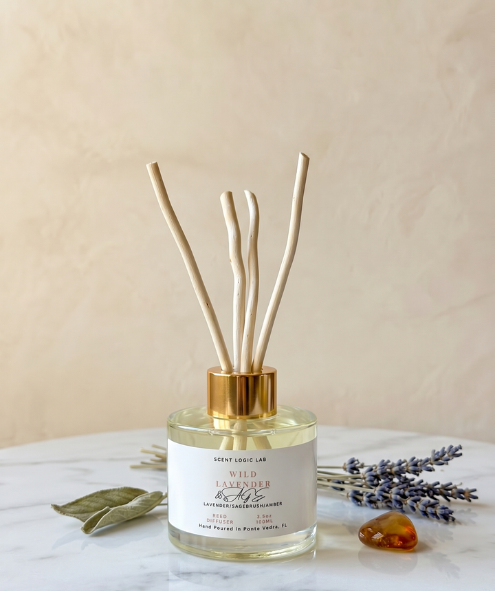 Wild Lavender Reed Diffuser – 100ml &amp; 200ml | Hand-Poured Aroma for Home or Office