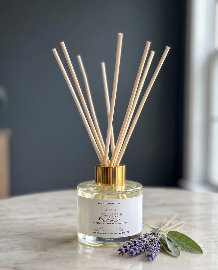 Wild Lavender Reed Diffuser – 100ml &amp; 200ml | Hand-Poured Aroma for Home or Office