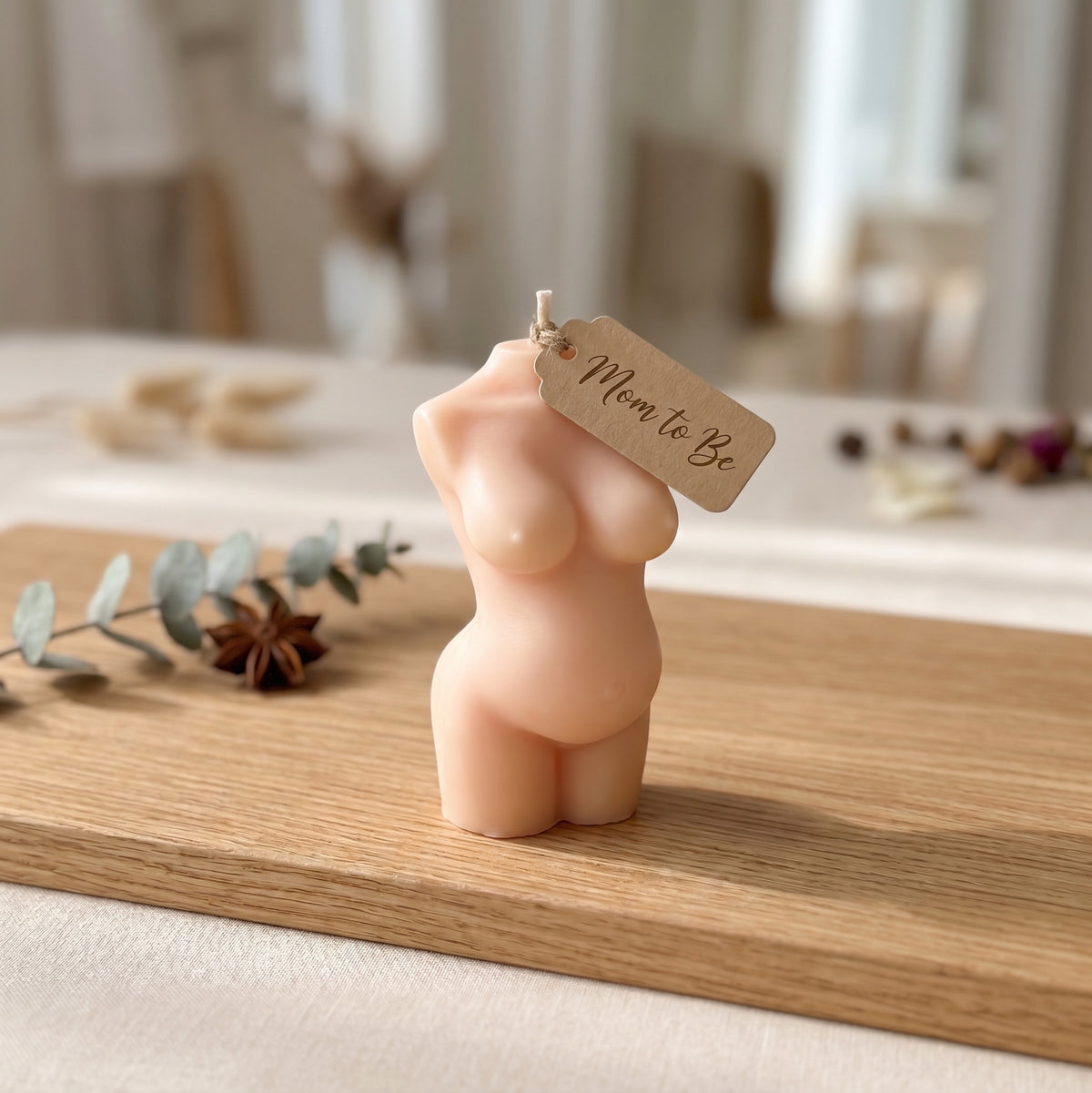 Mom to Be Candle in Peach by Crazy About Candles