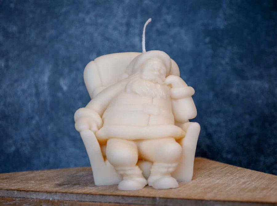 Napping Santa Candle – Holiday Home Decor