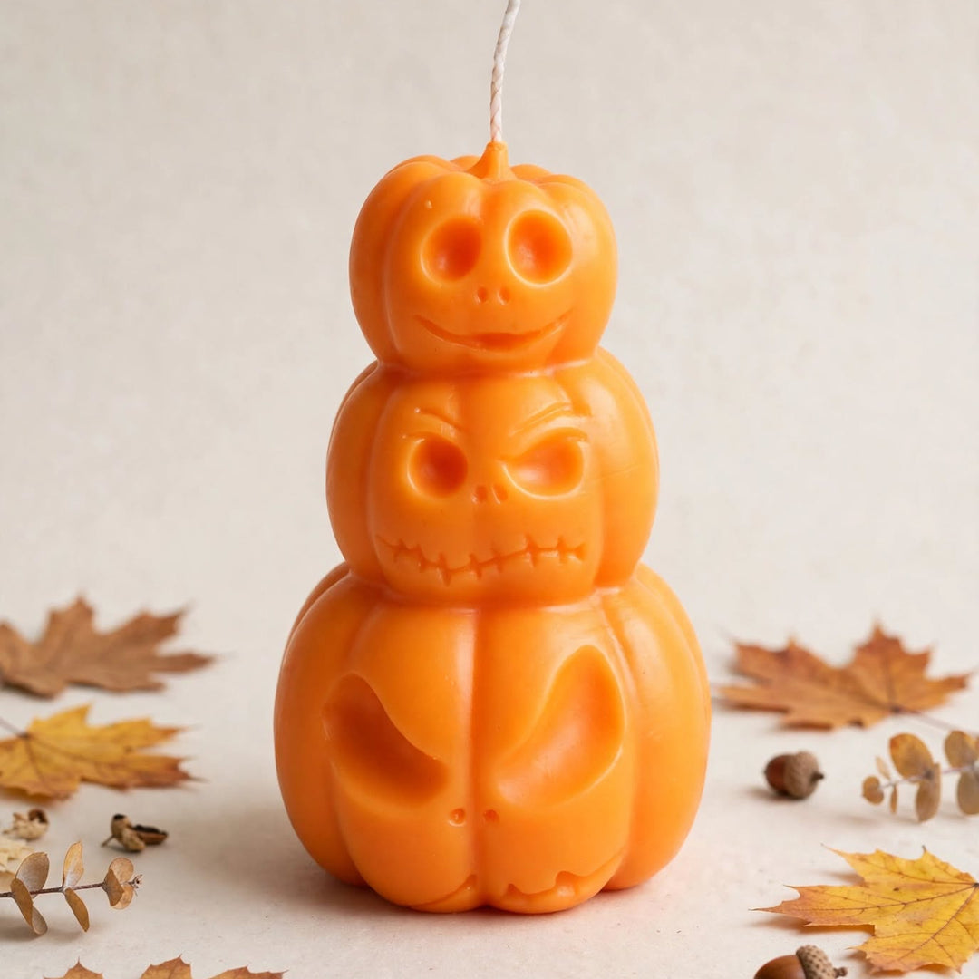 An orange stacked jack-o&
