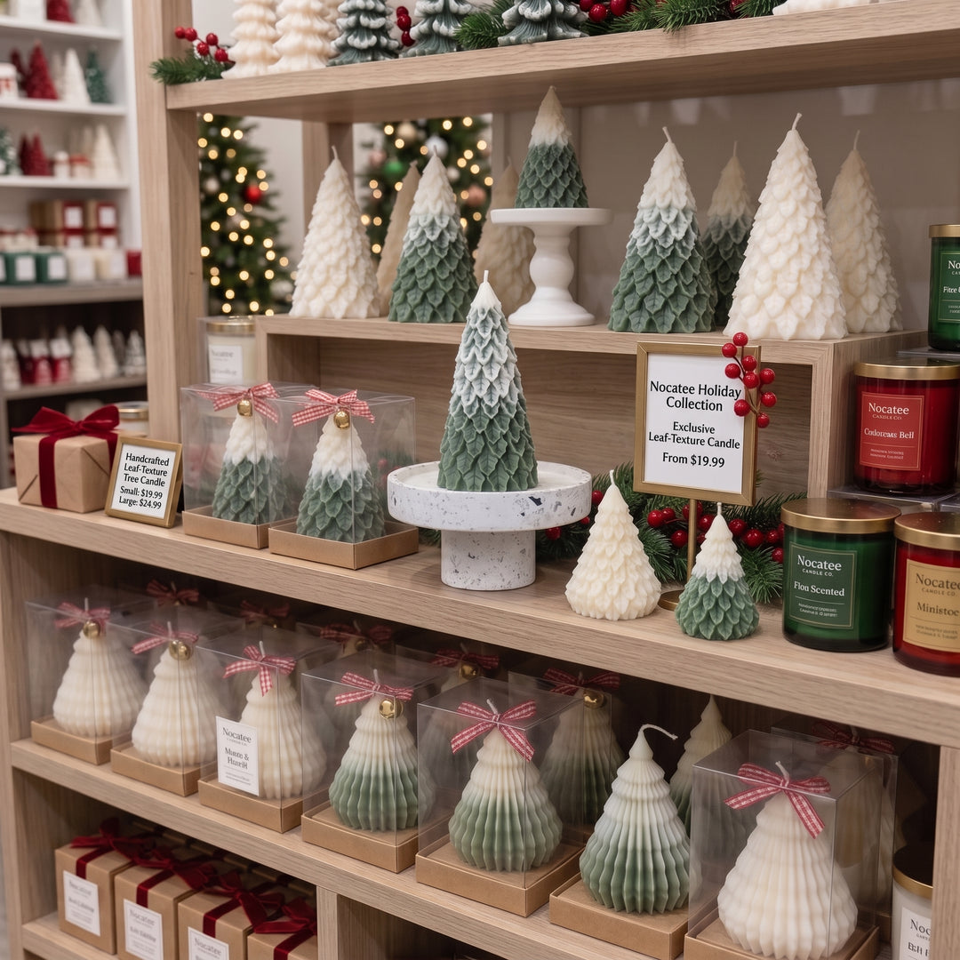 Christmas Pine Tree Candles | Sculptural Soy Wax Holiday Decor