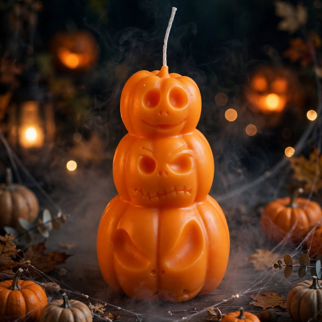 An orange stacked jack-o&
