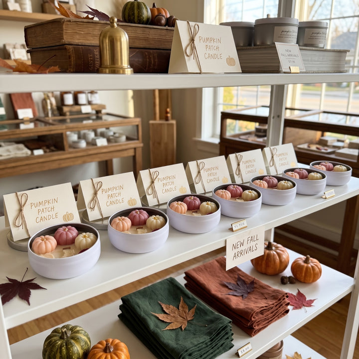 A retail display shelf showcasing &