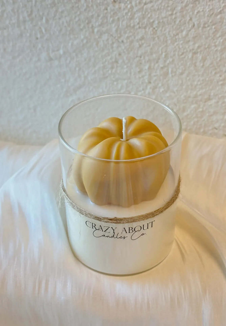 Fall-Themed Candle with Cotton Wick & Glass Jar