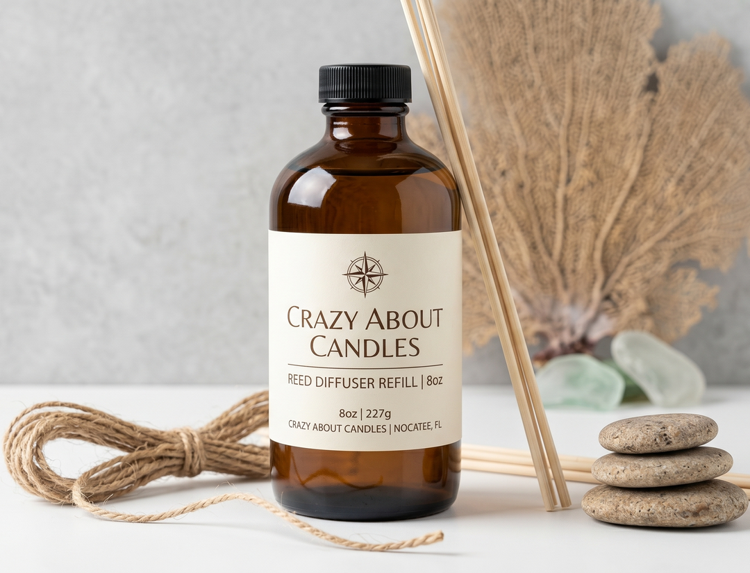 Reed Diffuser Refill 8oz – Floral Essential Oil Infused | Crazy About Candles