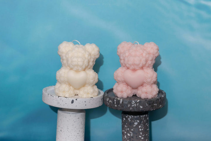 Handmade Rose Bear Candle – Unique Home Decor