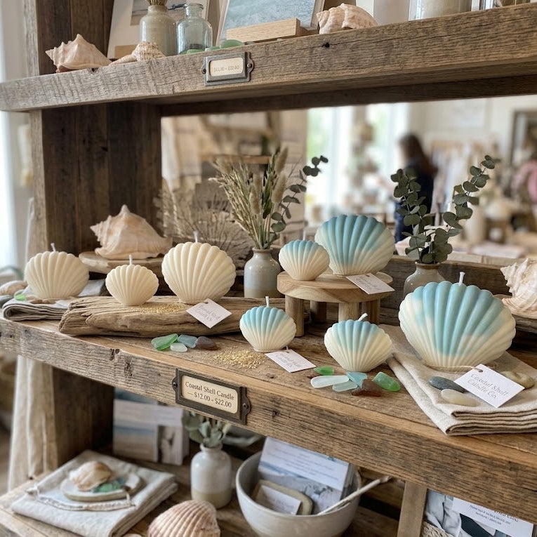 Shell Candle | Handmade Coastal Decor