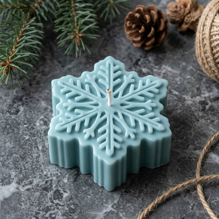Snowflakes Soy Wax Candle | Handcrafted Winter Holiday Decor