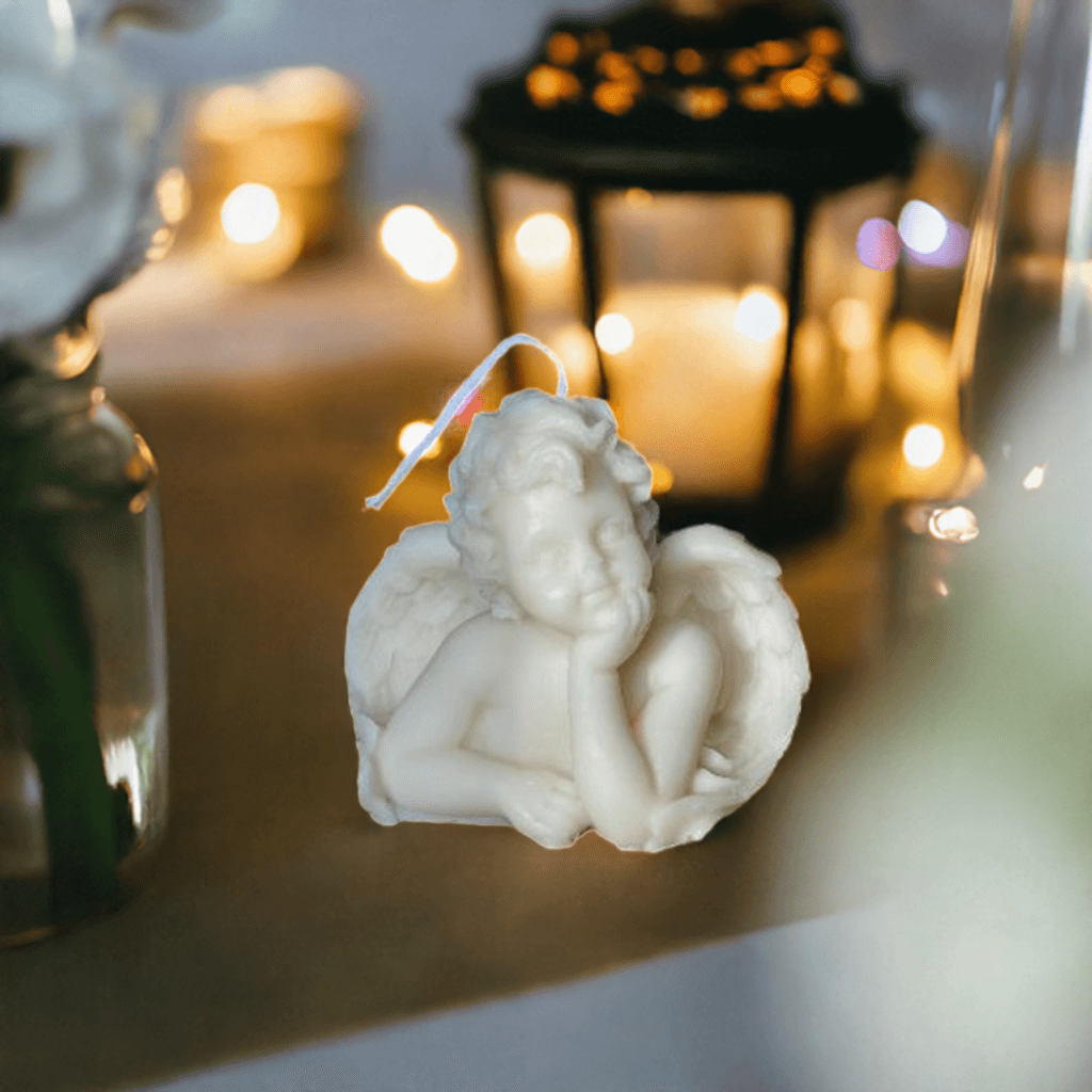 Small angel candle made from soy wax
