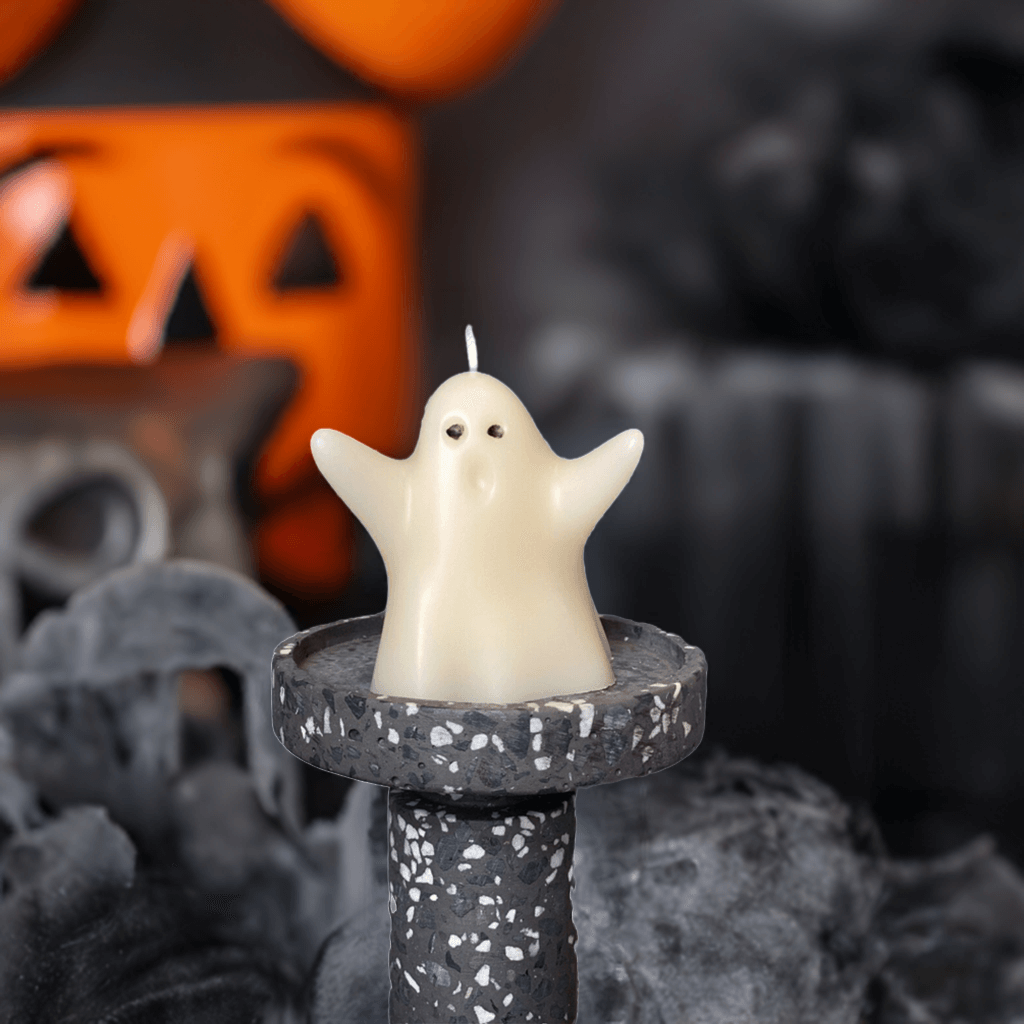 Cute Ghost Handmade Soy Wax Candle – Perfect for Halloween Decor