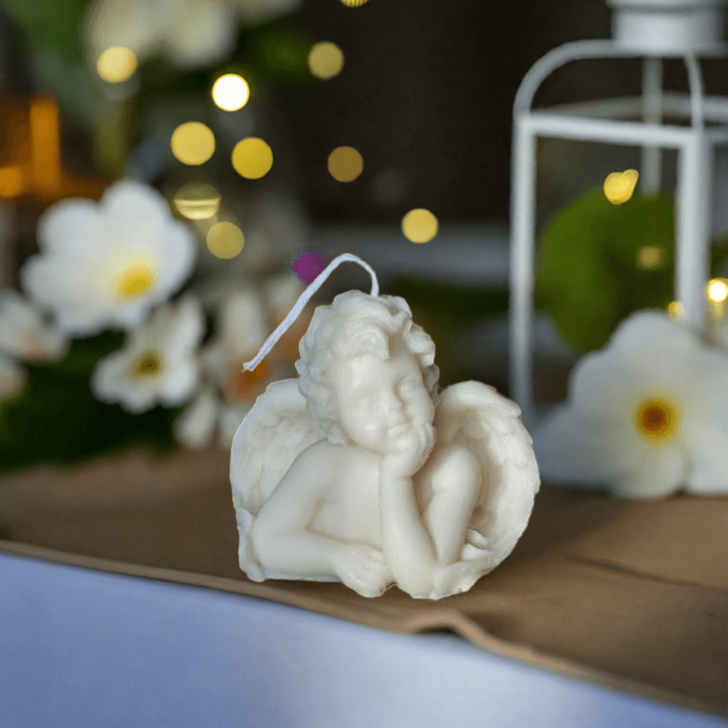 Handcrafted angel candle for home décor