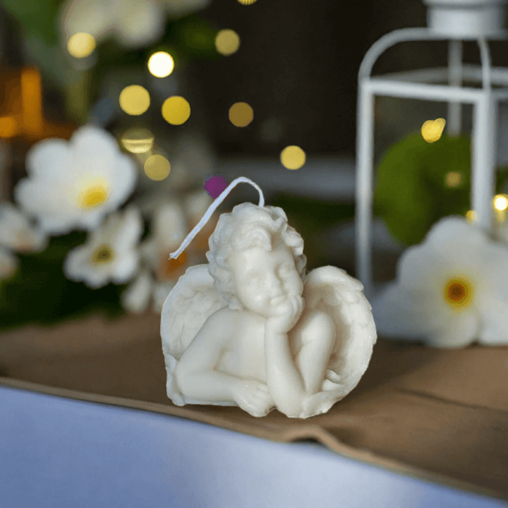 Handcrafted angel candle for home décor