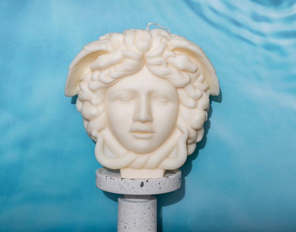 Huge Soy Wax Candle – Medusa Design for Gothic Decor