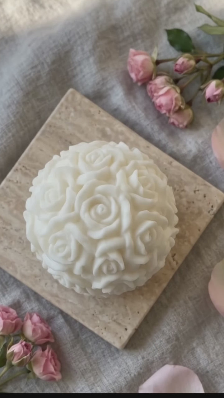 Rose Blossom handmade candle by crazy about candles.
