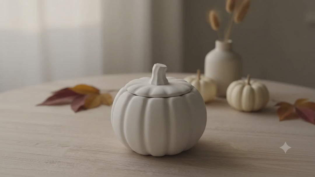 Jesmonite Pumpkin Candle | Sculptural Fall Décor