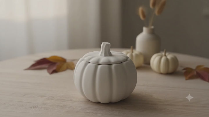 Jesmonite Pumpkin Candle | Sculptural Fall Décor