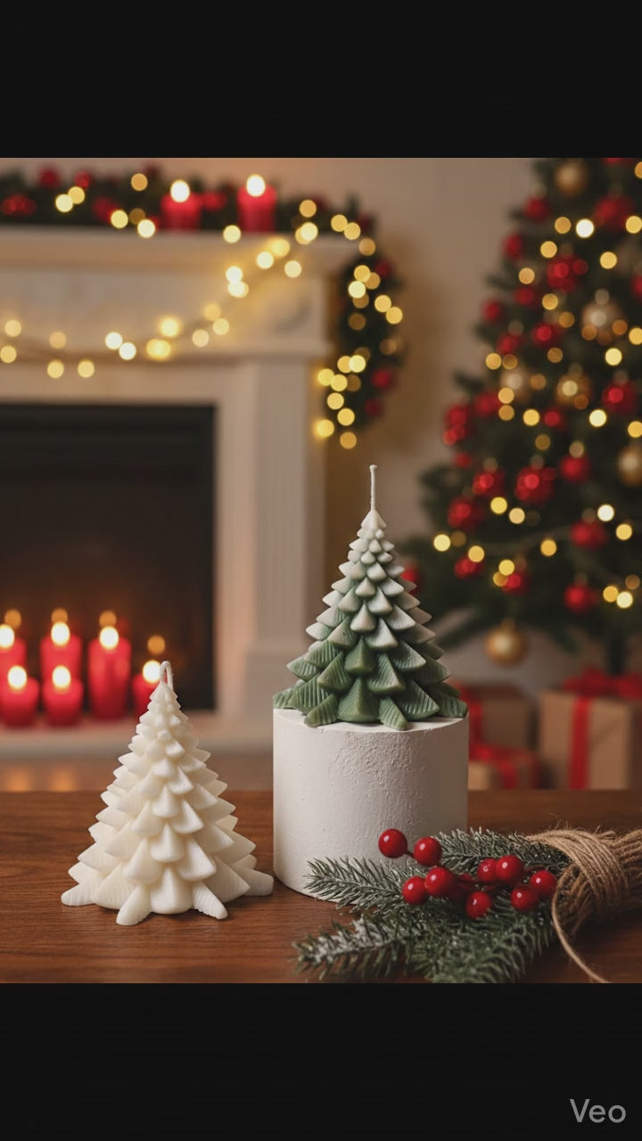 Christmas Fir Tree Candles | Festive Holiday Decor