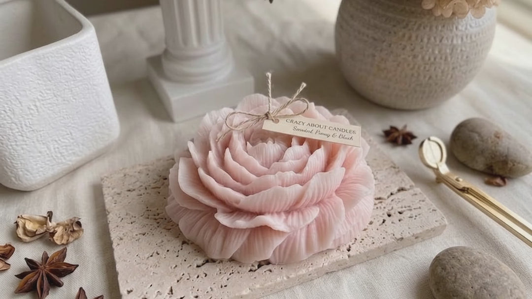 Large Peony Soy Wax Candle