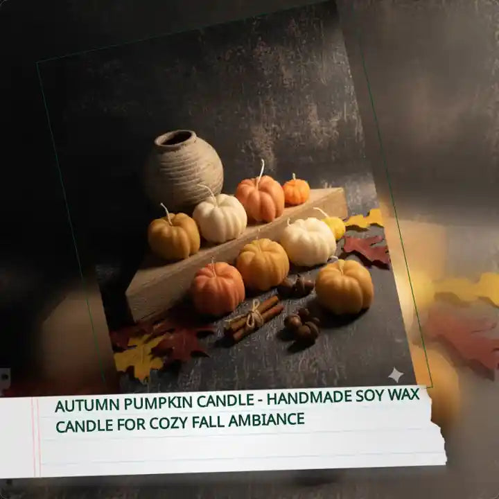 Autumn Pumpkin Candle - Handmade Soy Wax Candle for Cozy Fall Ambiance by@Outfy