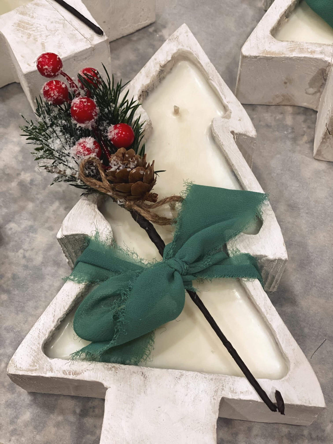 Holiday Christmas Tree Candle – Handcrafted Wooden Design