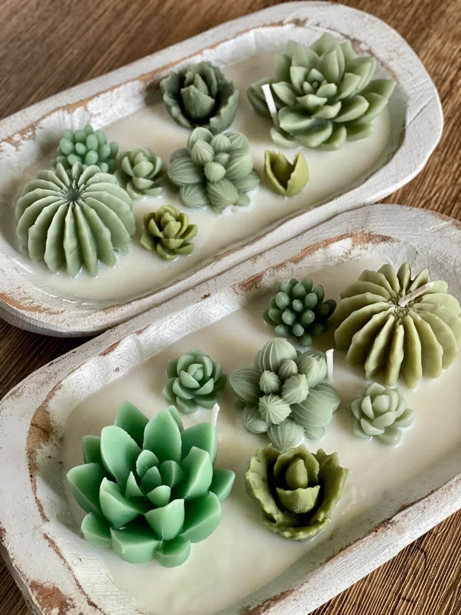 Arizona Dream Scented Candle – Cactus Garden in Wooden Bowl