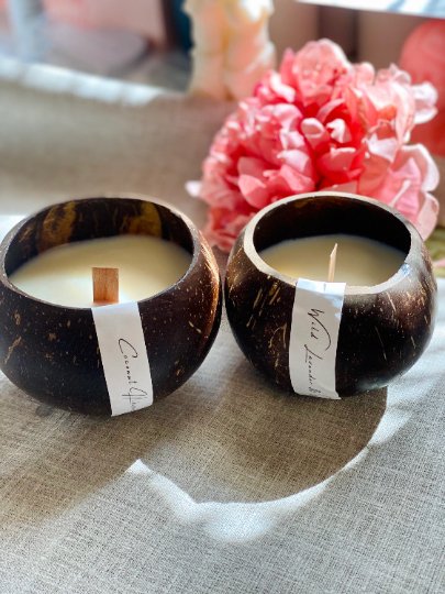 Coconut Wax Candle in Coconut Shell