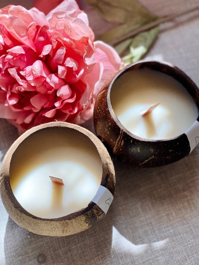 Coconut Wax Candle in Coconut Shell - Crazy About Candles