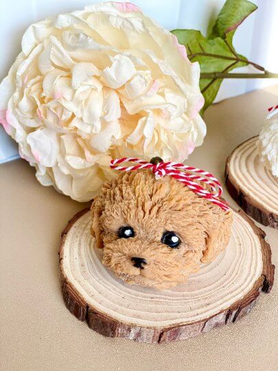 Puppy face candle with gift wrap option