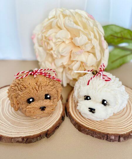 Puppy head shaped soy wax candle
