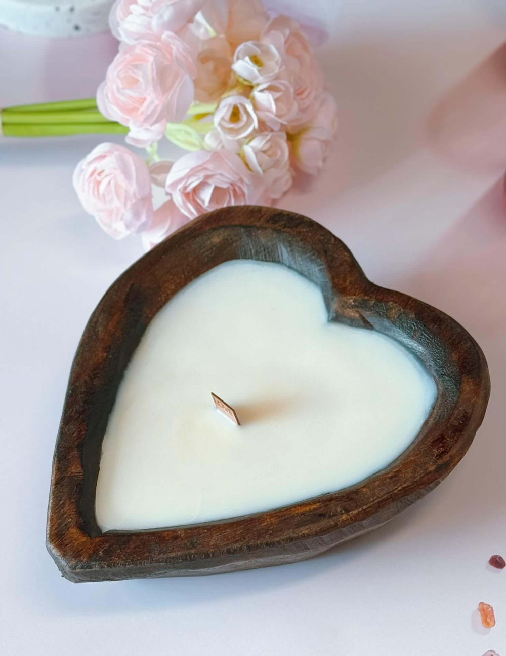 Romantic Love Candle – Heart Bowl with Wooden Wick