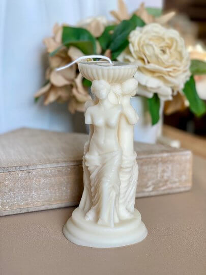 Empowering goddess trio candle centerpiece